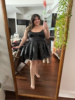 Selkie Black Sequin Party Dress Size 4X